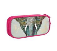 JKLQWC Elephant Print Printed Pencil Case Cute Pen Pencil Box Bag Zipper Storage Organizer Box Holder for Office School Teen Girl Boy Adult,Pink