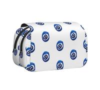 JKLQWC Evil Eyes Prints Pencil Case for Kids Men Women, Two Layers Large Capacity Pencil Pouch Makeup Bag Organizer for Office School Travel