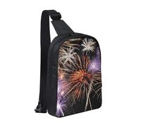 JKLQWC Explosion Firework 3D Printed Crossbody Sling Backpack Sling Bag for Men Women Adjustable Shoulder Bag Travel Hiking Chest Bag Daypack