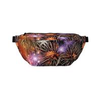 JKLQWC Explosion Firework 3D Printed Fanny Pack Waist Bag for Men Women, Adjustable Bumbags Hip Bum Bag Travel Crossbody Bags Sports Running Hiking Belt Bag