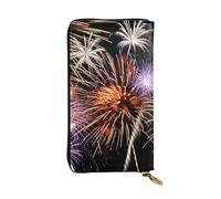 JKLQWC Explosion Firework 3D Printed Long Wallet for Women Men Cute PU Leather Coin Purse with Card Holder