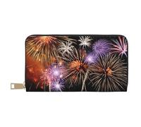 JKLQWC Explosion Firework 3D Printed PU Leather Wallet for Women Men Funny Ladies Coin Purses with Card Holder
