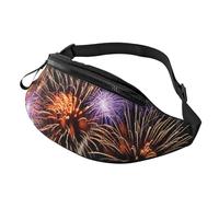 JKLQWC Explosion Firework 3D Printed Waist Bag with Headphone Jack, Personalized Bumbags Fanny Packs Unisex Running Hiking Crossbody Bags for Men Women