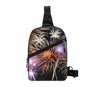 JKLQWC Explosion Firework 3D Prints Sling Bag for Women Men, Foldable Sling Backpack Casual Chest Bag Crossbody Daypack for Travel Hiking Running