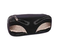 JKLQWC Eyelash Pattern Printed PU Leather Pencil Case Cute Pen Pencil Box Bag Zipper Office School Pencil Pouch Organizer for Students Teen Girls Boys Adult Gifts