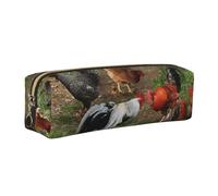 JKLQWC Farm Animal Printed Leather Pencil Case with Gold Zipper - Simple and Lightweight Organizer for School, Office, Travel, Makeup
