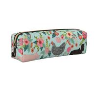 JKLQWC Farm Animal Printed Leather Pencil Case with Gold Zipper - Simple and Lightweight Organizer for School, Office, Travel, Makeup