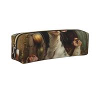 JKLQWC Farm Animals Printed Leather Pencil Case with Gold Zipper - Simple and Lightweight Organizer for School, Office, Travel, Makeup