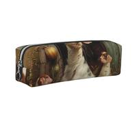 JKLQWC Farm Animals Printed Leather Pencil Case with Silver Zipper - Simple and Lightweight Organizer for School, Office, Travel, Makeup