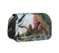 JKLQWC Fish Jumping Out of The Water Prints Pencil Case for Kids Men Women, Two Layers Large Capacity Pencil Pouch Makeup Bag Organizer for Office School Travel