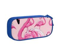 JKLQWC Flamingo Printed Pencil Case Cute Pen Pencil Box Bag Zipper Storage Organizer Box Holder for Office School Teen Girl Boy Adult,Blue