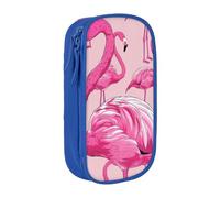JKLQWC Flamingo Printed Pencil Case Cute Pen Pouch Large Pen Bag Portable Storage Organizer Box for Office School Teen Girl Boy Adult,Blue