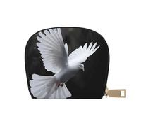 JKLQWC Flying Dove Printed Card Wallet for Women Men Cute Zipper Card Cases Holder Mini Coin Purse with 12 Card Slots