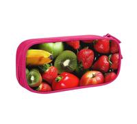 JKLQWC Fresh Fruits and Vegetables Printed Pencil Case Cute Pen Pencil Box Bag Zipper Storage Organizer Box Holder for Office School Teen Girl Boy Adult,Pink