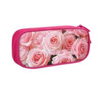 JKLQWC Fresh Roses Printed Pencil Case Cute Pen Pencil Box Bag Zipper Storage Organizer Box Holder for Office School Teen Girl Boy Adult,Pink