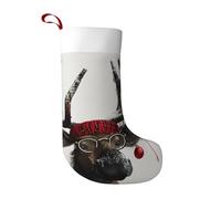 JKLQWC Funny Christmas Moose Prints Soft Christmas Stocking Large Plush Hanging Xmas Santa Socks for Holiday Party Gifts Decoration