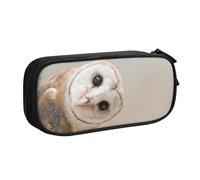JKLQWC Funny Owl Printed Pencil Case Cute Pen Pencil Box Bag Zipper Storage Organizer Box Holder for Office School Teen Girl Boy Adult,Black