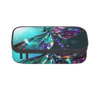JKLQWC Galaxy Animal Dragonfly Printed Pencil Case Cute Pen Pencil Box Bag Large Capacity Compartment Zipper Pencil Pouch Organizer for Office School Travel