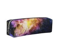 JKLQWC Galaxy in The Universe Printed Leather Pencil Case with Silver Zipper - Simple and Lightweight Organizer for School, Office, Travel, Makeup