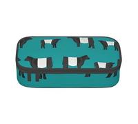 JKLQWC Galloway Cow Printed Pencil Case Cute Pen Pencil Box Bag Large Capacity Compartment Zipper Pencil Pouch Organizer for Office School Travel