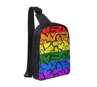 JKLQWC Gay Pride Rainbow Pattern Printed Crossbody Sling Backpack Sling Bag for Men Women Adjustable Shoulder Bag Travel Hiking Chest Bag Daypack