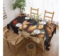 JKLQWC German shepherd Printed Tablecloth Waterproof Oil Proof Spill Proof Home Fashions Rectangle Washable Table cloth for Party, Dance and Picnic Weddings,137X183 CM