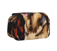JKLQWC German Shepherd Prints Pencil Case for Kids Men Women, Two Layers Large Capacity Pencil Pouch Makeup Bag Organizer for Office School Travel