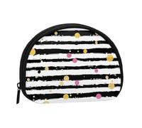 JKLQWC Glitter Rainbow Polka Dot Stripe Black and White Printed Coin Purse for Women Cute Small Change Wallet Mini Coin Purses Pouch with Zipper