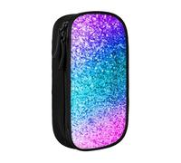 JKLQWC Glitter Sequin Spot Printed Pencil Case Cute Pen Pouch Large Pen Bag Portable Storage Organizer Box for Office School Teen Girl Boy Adult,Black