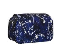 JKLQWC Glow in The Dark Prints Pencil Case for Kids Men Women, Two Layers Large Capacity Pencil Pouch Makeup Bag Organizer for Office School Travel