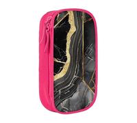 JKLQWC Gold and Black Marble Texture Printed Pencil Case Cute Pen Pouch Large Pen Bag Portable Storage Organizer Box for Office School Teen Girl Boy Adult,Pink