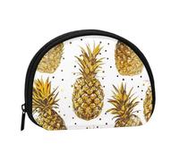 JKLQWC Gold Glitter Pineapples Fruit Printed Coin Purse for Women Cute Small Change Wallet Mini Coin Purses Pouch with Zipper