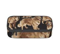 JKLQWC Golden Retrievers Printed Pencil Case Cute Pen Pencil Box Bag Large Capacity Compartment Zipper Pencil Pouch Organizer for Office School Travel