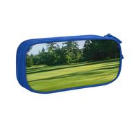 JKLQWC Golf Course Lawn Printed Pencil Case Cute Pen Pencil Box Bag Zipper Storage Organizer Box Holder for Office School Teen Girl Boy Adult,Blue