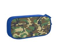 JKLQWC Green Military Camouflage Printed Pencil Case Cute Pen Pencil Box Bag Zipper Storage Organizer Box Holder for Office School Teen Girl Boy Adult,Blue