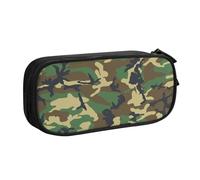 JKLQWC Green Military Camouflage Printed Pencil Case Cute Pen Pencil Box Bag Zipper Storage Organizer Box Holder for Office School Teen Girl Boy Adult,Black
