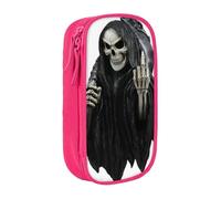JKLQWC Grim-Reaper Printed Pencil Case Cute Pen Pouch Large Pen Bag Portable Storage Organizer Box for Office School Teen Girl Boy Adult,Pink