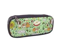 JKLQWC Guinea Pig Printed PU Leather Pencil Case Cute Pen Pencil Box Bag Zipper Office School Pencil Pouch Organizer for Students Teen Girls Boys Adult Gifts