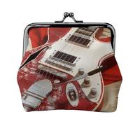 JKLQWC Guitar British Flag Printed Coin Purse for Women Cute PU Leather Coin Wallet Mini Coin Purse Pouch with Kiss-Lock