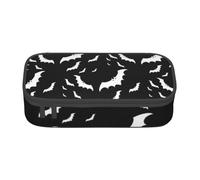 JKLQWC Halloween Flying Bats Printed Pencil Case Cute Pen Pencil Box Bag Large Capacity Compartment Zipper Pencil Pouch Organizer for Office School Travel
