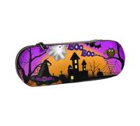 JKLQWC Halloween Owl Ghost Pumpkin Printed Pencil Case Cute Pen Pencil Box Bag PU Leather Zipper Pencil Pouch Organizer for Office School Travel