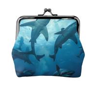 JKLQWC Hammerhead Sharks Printed Coin Purse for Women Cute PU Leather Coin Wallet Mini Coin Purse Pouch with Kiss-Lock