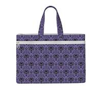 JKLQWC Haunted The Mansion Printed Document Bag Teacher Canvas File Tote Bag Pouch for Work, Casual Handbag for Office School Travel Beach