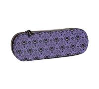 JKLQWC Haunted The Mansion Printed Pencil Case Cute Pen Pencil Box Bag PU Leather Zipper Pencil Pouch Organizer for Office School Travel