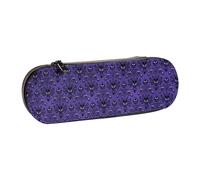 JKLQWC Haunted The Mansion Printed Pencil Case Cute Pen Pencil Box Bag PU Leather Zipper Pencil Pouch Organizer for Office School Travel