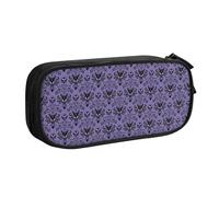 JKLQWC Haunted The Mansion Printed Pencil Case Cute Pen Pencil Box Bag Zipper Storage Organizer Box Holder for Office School Teen Girl Boy Adult,Black