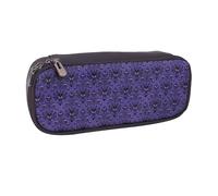 JKLQWC Haunted The Mansion Printed PU Leather Pencil Case Cute Pen Pencil Box Bag Zipper Office School Pencil Pouch Organizer for Students Teen Girls Boys Adult Gifts