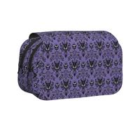 JKLQWC Haunted The Mansion Prints Pencil Case for Kids Men Women, Two Layers Large Capacity Pencil Pouch Makeup Bag Organizer for Office School Travel