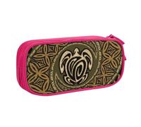 JKLQWC Hawaiian Tapa Honu Turtle Printed Pencil Case Cute Pen Pencil Box Bag Zipper Storage Organizer Box Holder for Office School Teen Girl Boy Adult,Pink
