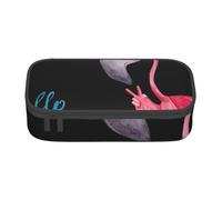 JKLQWC Hello Glasses Flamingo Printed Pencil Case Cute Pen Pencil Box Bag Large Capacity Compartment Zipper Pencil Pouch Organizer for Office School Travel